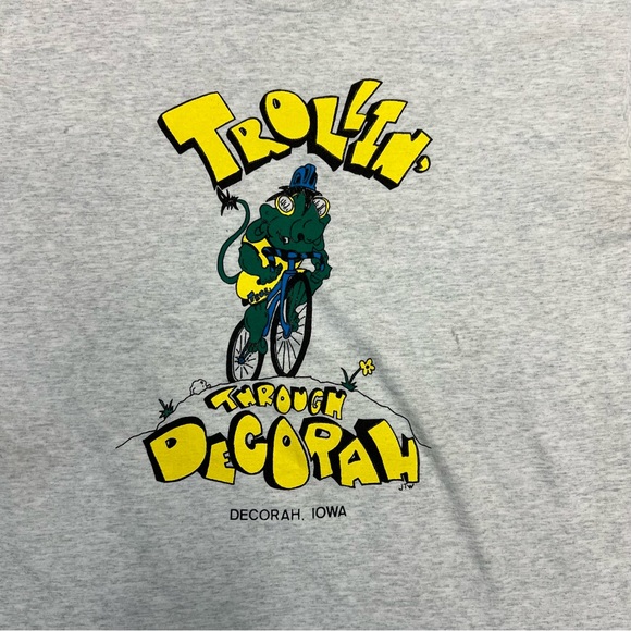 Vintage Iowa shirt mens XL heather gray Iowa bank made in USA short sleeve tee - Picture 2 of 8